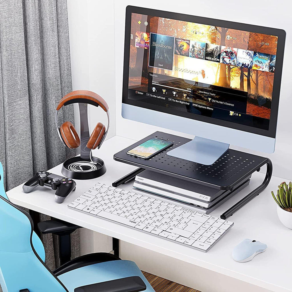 Monitor Riser for Desk, Desk Organizer,Laptop Shelf w/Vented for Screen, Computer Stand for PC, Printer, for Home & Office - view 6