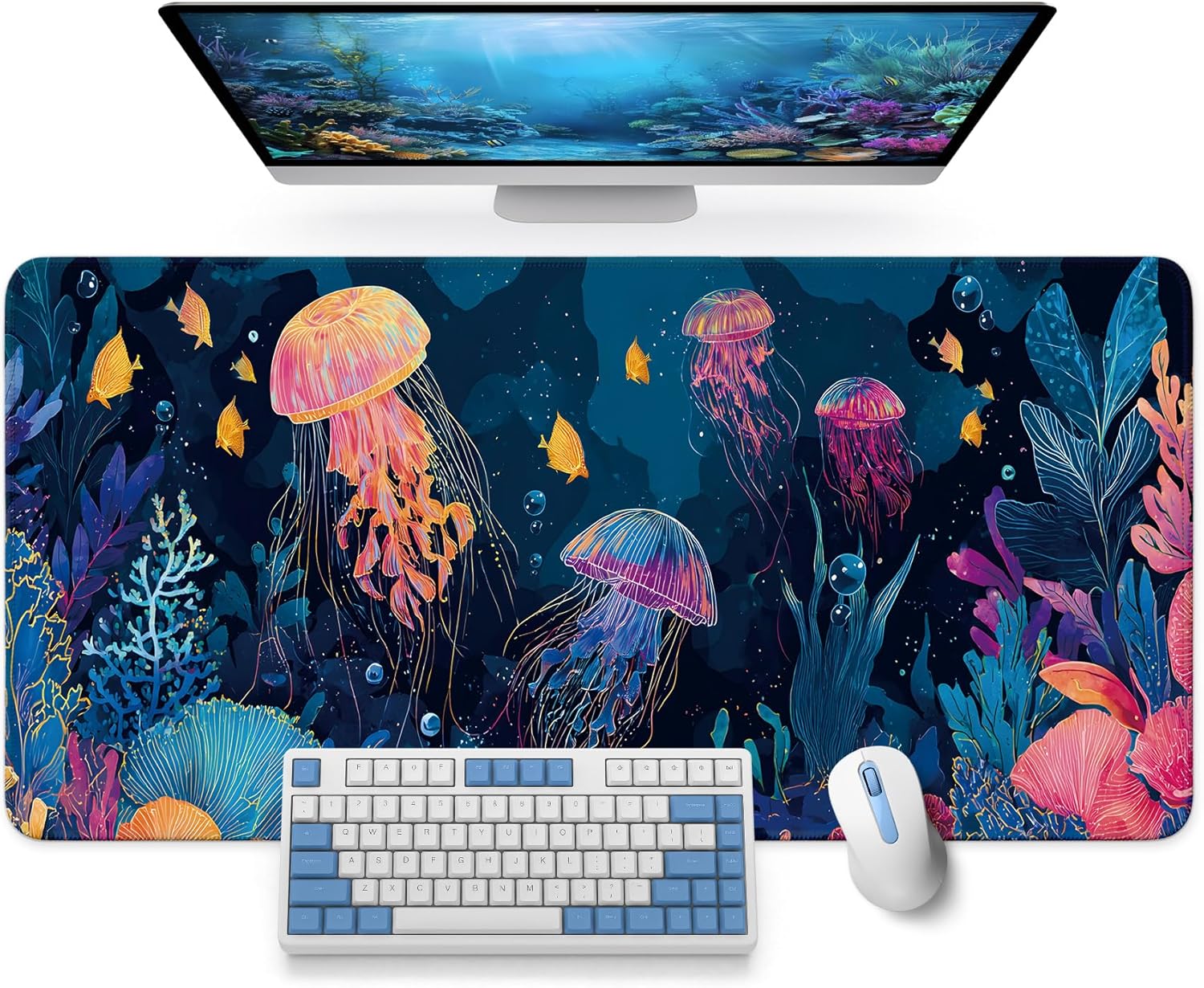 Large Desk Mat, Extended Mouse Pad for Desktop, 35.4" x 15.7" | Wildflowers Extended Desk Pad with Non-Slip Rubber Base and Smooth Surface for Work, Gaming, Office and Home - view 5