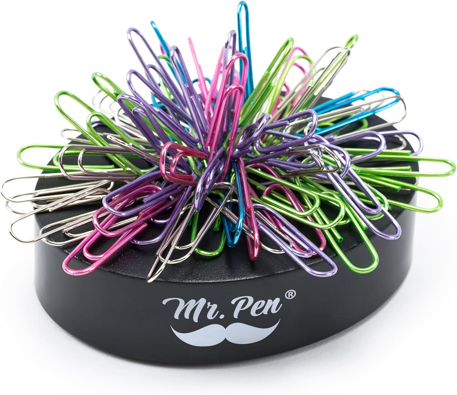 Magnetic Desk Toy With Colored and Silver Paper Clips (100 Pieces), Desk Toys, Desk Decor, Desk Accessories, Paperweight, Cute Office Supplies, Paper Clips Holder, Paper Clip Dispenser | Paperclip Holders for Desk, Paper Clip Dispenser, Paper Clips Holder