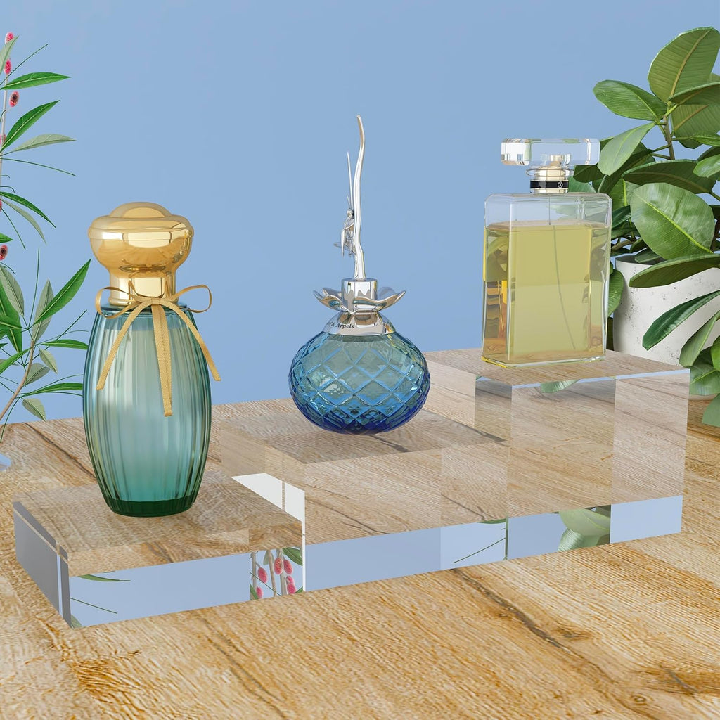 Acrylic Display Stands, 3 Graduated Sizes Acrylic Block Riser for Displaying Collection, Crystal Clear Acrylic Cube Pedestals for Jewelry Glass, Gem and Collectables, 1set - view 7