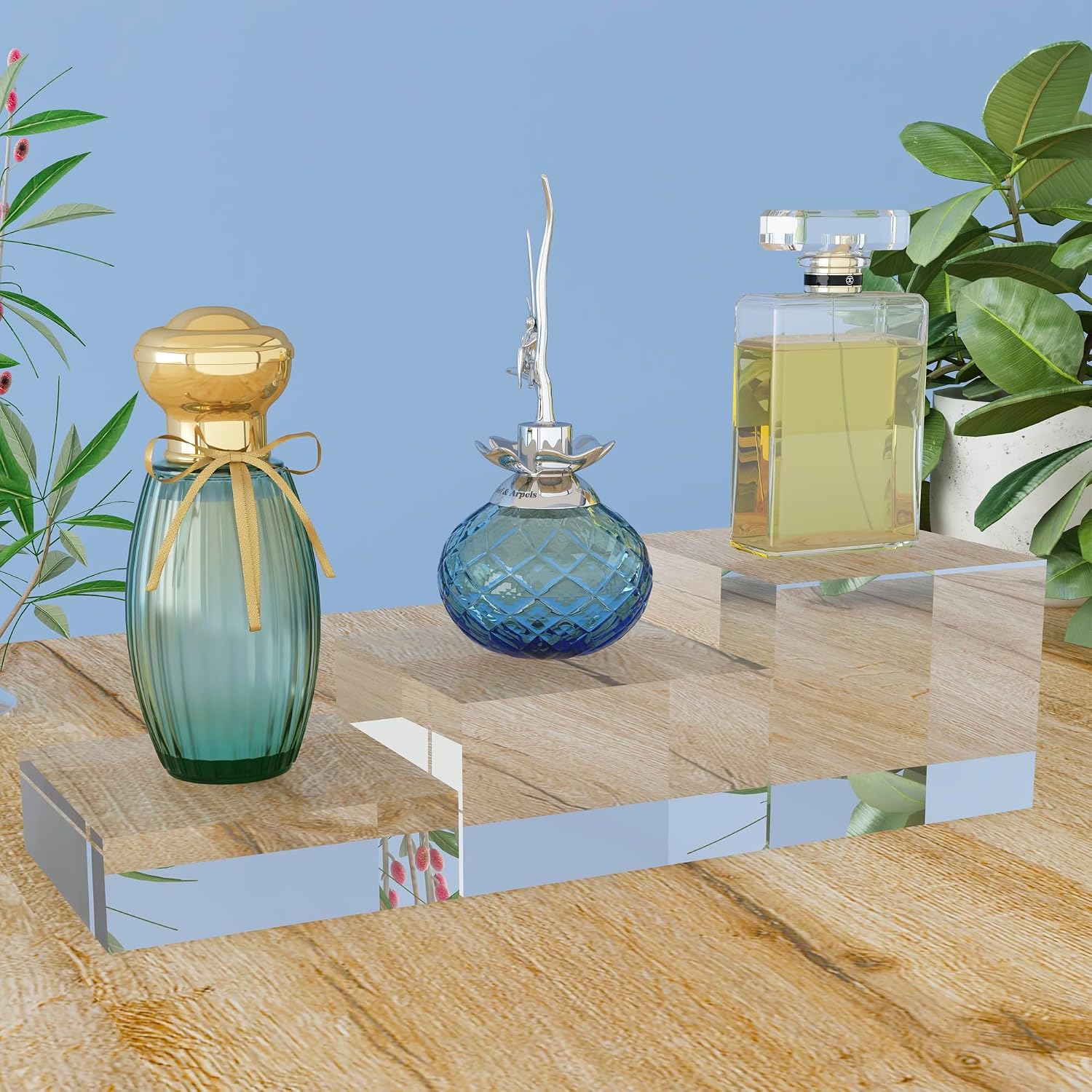 Acrylic Display Stands, 3 Graduated Sizes Acrylic Block Riser for Displaying Collection, Crystal Clear Acrylic Cube Pedestals for Jewelry Glass, Gem and Collectables, 1set - view 7