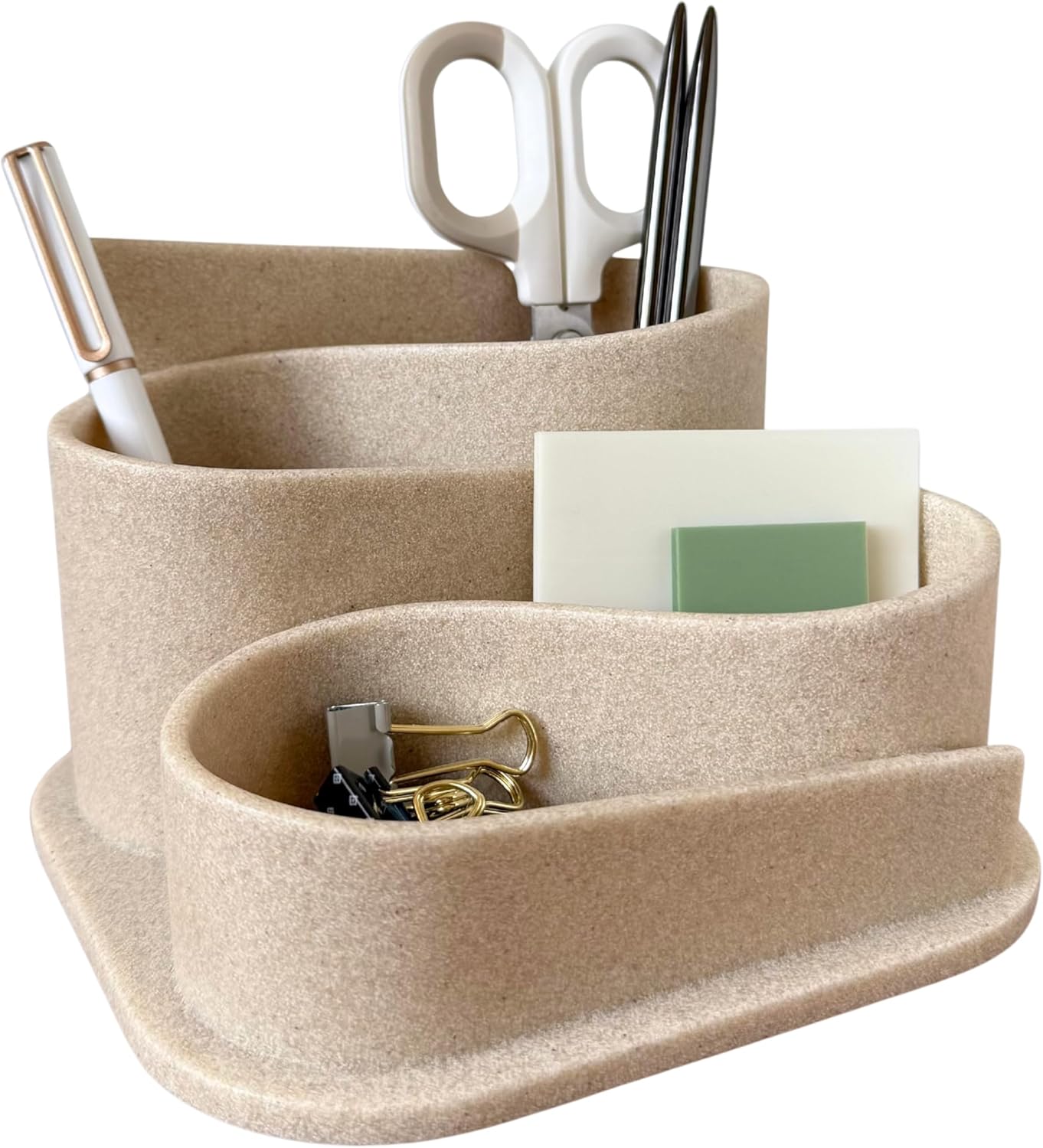 Aesthetic Desk Organizer - Modern Desk Accessories - Boho Pen Holder | Beige Aesthetic Desk Accessories - Modern Cute Desk Organizer - Neutral Boho Desk Accessories - Desk Essentials for Women