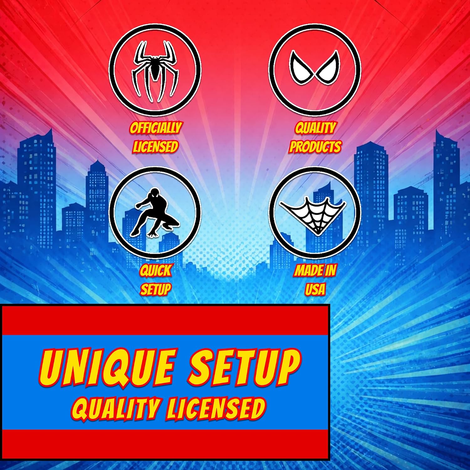 Spider-Man Party Supplies | Deluxe Tableware Party Kit | Serves 16 | Officially Licensed | Plates, Napkins, Cups, Table Cover, and Banner | Birthday Decor For Kids, Quick Setup - view 8