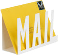 Mail Holder Organizer Countertop Modern Metal White with Cutout MAIL Lettering Design, Office Desktop Envelope and Document Storage Rack