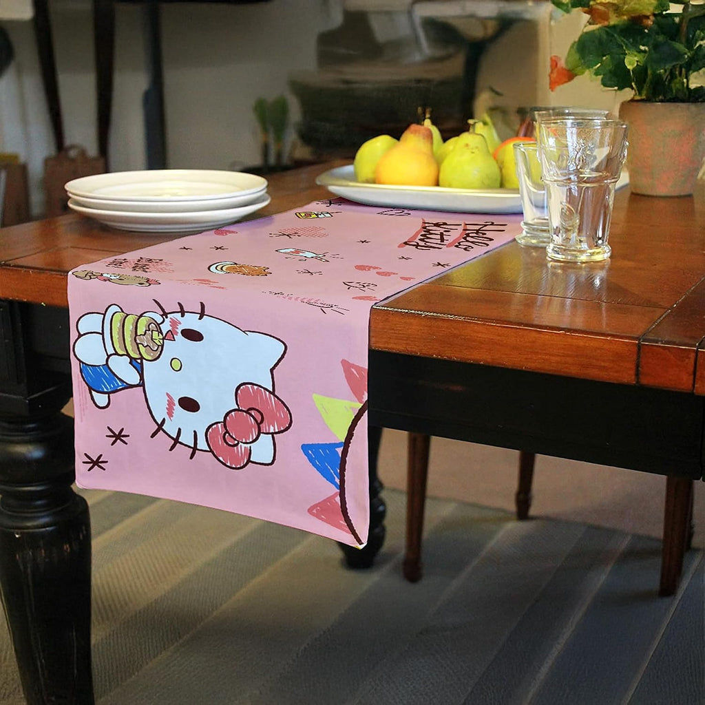 Hello Kitty Mouse Pad | Hello Kitty Placemat | Hello Kitty Room Decor | Kitty Kawaii Gaming Mat | Kawaii Kitty Runner | Girls Place Game Mat | Girls Mouse Pad | Pink | 36" X 12" | Officially Licensed - view 6