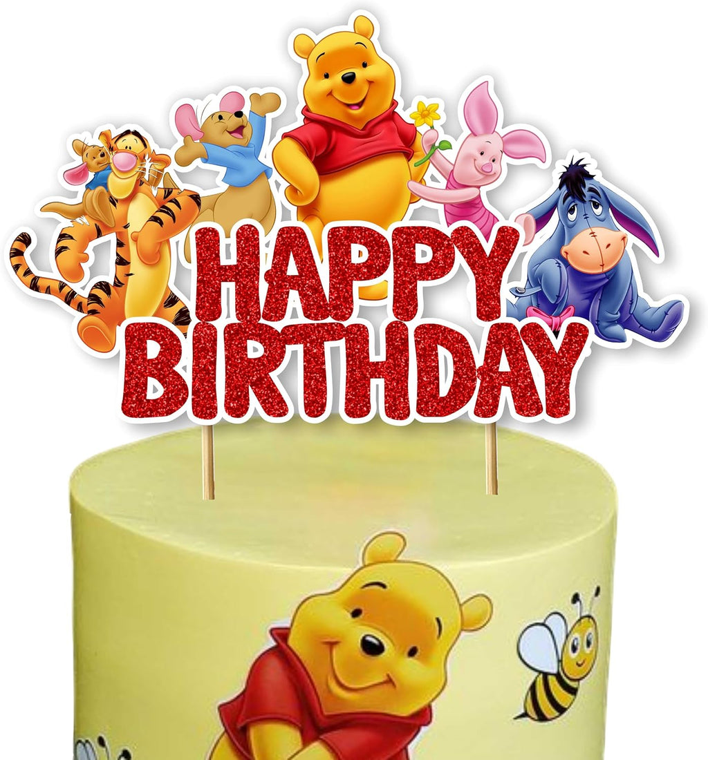 Winie The Pooh Theme Birthday Party Supplies, Cartoon Bear Party Decoration Set, Cute Themed Celebration Decor Kit for Birthday, Table Setup, Backdrop, Home Event Decoration Supplies - view 8