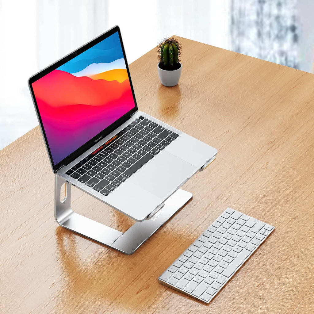 LS03 Aluminum Laptop Stand, Ergonomic Detachable Computer Stand, Notebook Riser, Laptop Mount Compatible with Air, Pro, Dell, HP, Lenovo More 10-15.6" Laptops, Silver - view 2