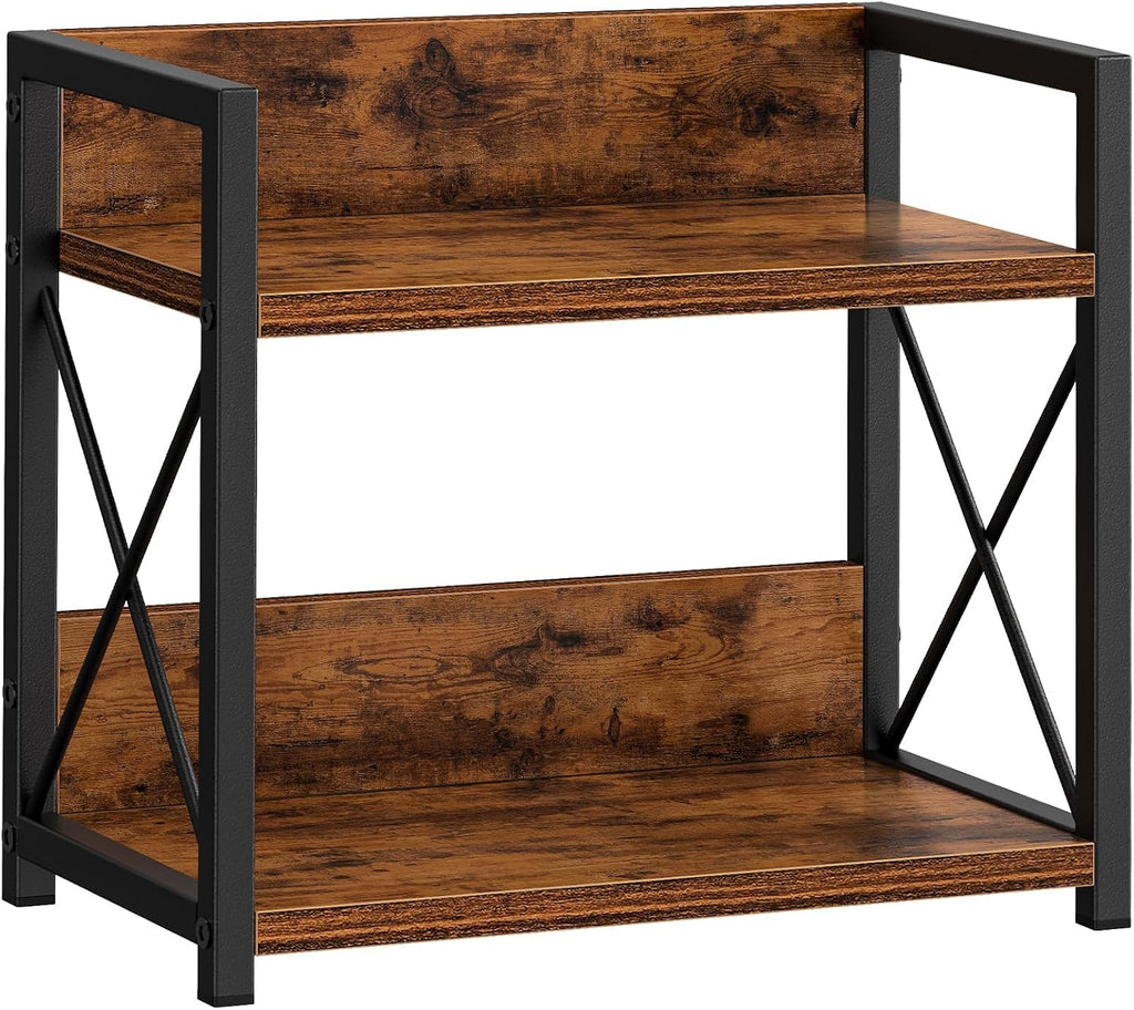 Countertop Organizer, 2 Tier Coffee Station Organizer for Desktop, Wood Counter Shelf Spice Rack for Kitchen (Black, M) - view 2