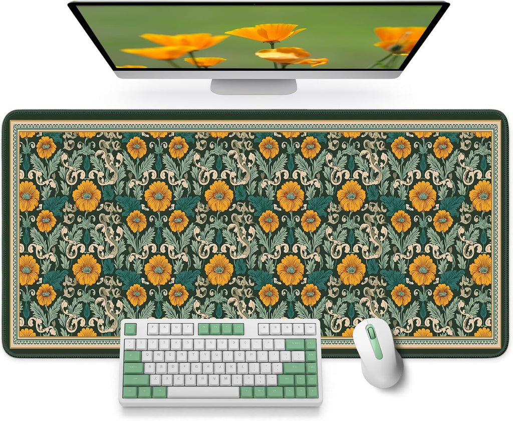 Large Desk Mat, Extended Mouse Pad for Desktop, 35.4" x 15.7" | Wildflowers Extended Desk Pad with Non-Slip Rubber Base and Smooth Surface for Work, Gaming, Office and Home - view 3