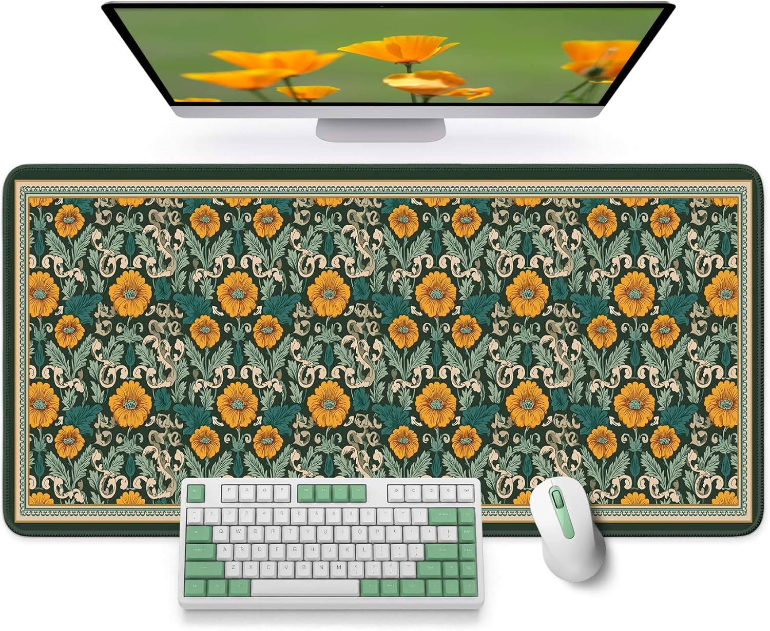 Large Desk Mat, Extended Mouse Pad for Desktop, 35.4" x 15.7" | Wildflowers Extended Desk Pad with Non-Slip Rubber Base and Smooth Surface for Work, Gaming, Office and Home - view 3