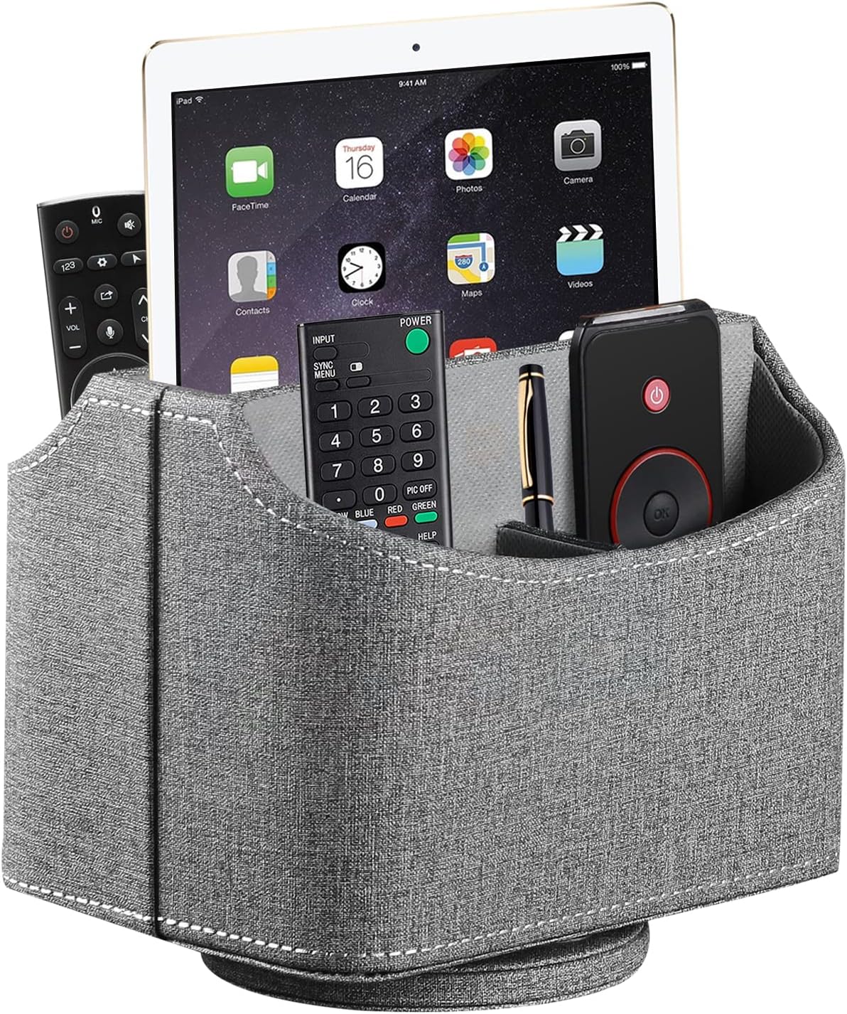 Remote control holder, spinning remotes caddy organizer for TV accessories/controllers/office supplies/phones, bedside table desk organizers and decorations for living room, desktop storage box