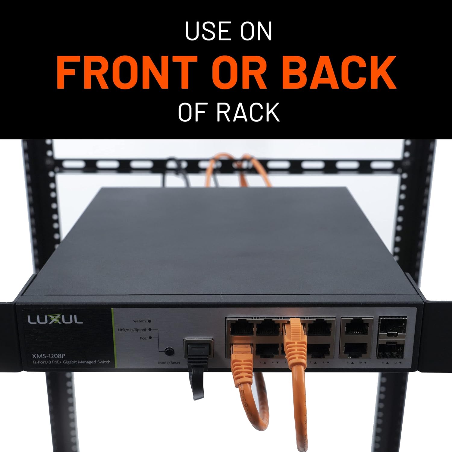 Rack Cable Management Tie Bar Kit - Includes 4X 1U Tie Bars, 24 Zip Ties, 8 Cage Nuts, & 8 Screws - Works with 19" Open Frame Racks & Enclosures - view 5