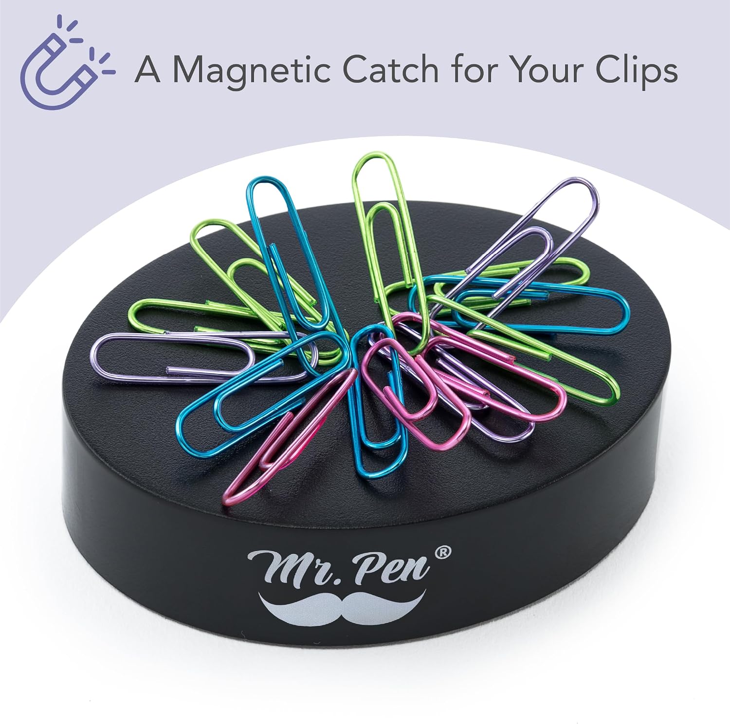 Magnetic Desk Toy With Colored and Silver Paper Clips (100 Pieces), Desk Toys, Desk Decor, Desk Accessories, Paperweight, Cute Office Supplies, Paper Clips Holder, Paper Clip Dispenser | Paperclip Holders for Desk, Paper Clip Dispenser, Paper Clips Holder - view 3