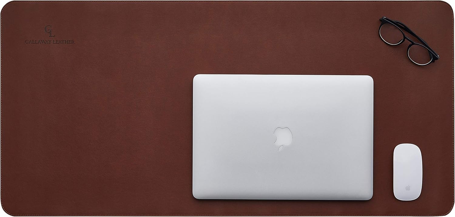 Desk Mat, Office Writing Desk Pad, Large 36" x 17" Dark Brown, for Top of Desks, Gift Ready Elegant Computer Desk Cover Protector PU Leather - view 7