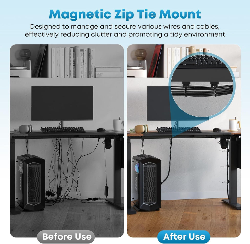 110 Pcs Magnetic Zip Tie Mount Kit(100 zip ties 10 Magnet base) Strong magnetic wire holder, Magnet Cable Tie Clips Holder Wire Management Clips for Home Office Marine Electrical Wiring Organization - view 4