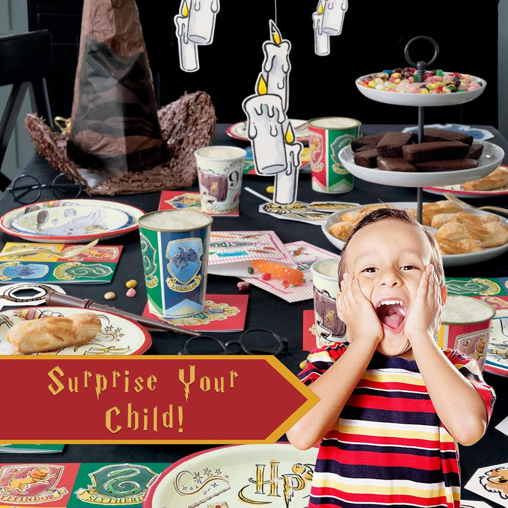 Harry Potter Party Kit | Deluxe Party For 16 | Officially Licensed | Plates, Napkins, Paper Table Cover, Decor Kit | Wizard Birthday Decorations For Kids, Fast Setup, Cohesive Party Look - view 5