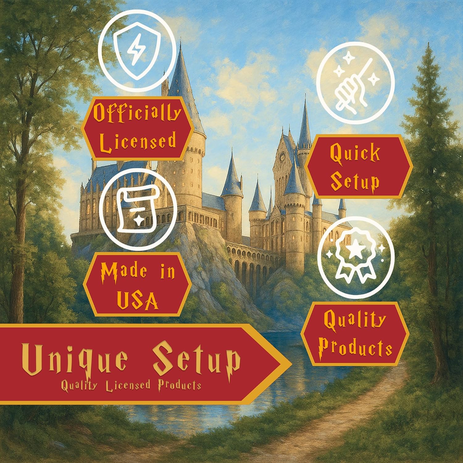 Harry Potter Party Kit | Deluxe Party For 16 | Officially Licensed | Plates, Napkins, Paper Table Cover, Decor Kit | Wizard Birthday Decorations For Kids, Fast Setup, Cohesive Party Look - view 6