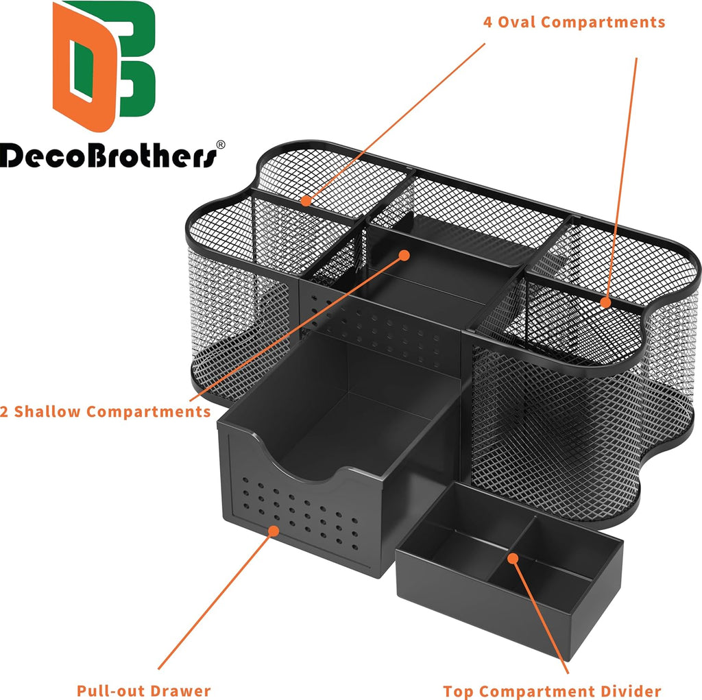 Desk Organizers Pen Holder Office Caddy Storage, Black - view 2