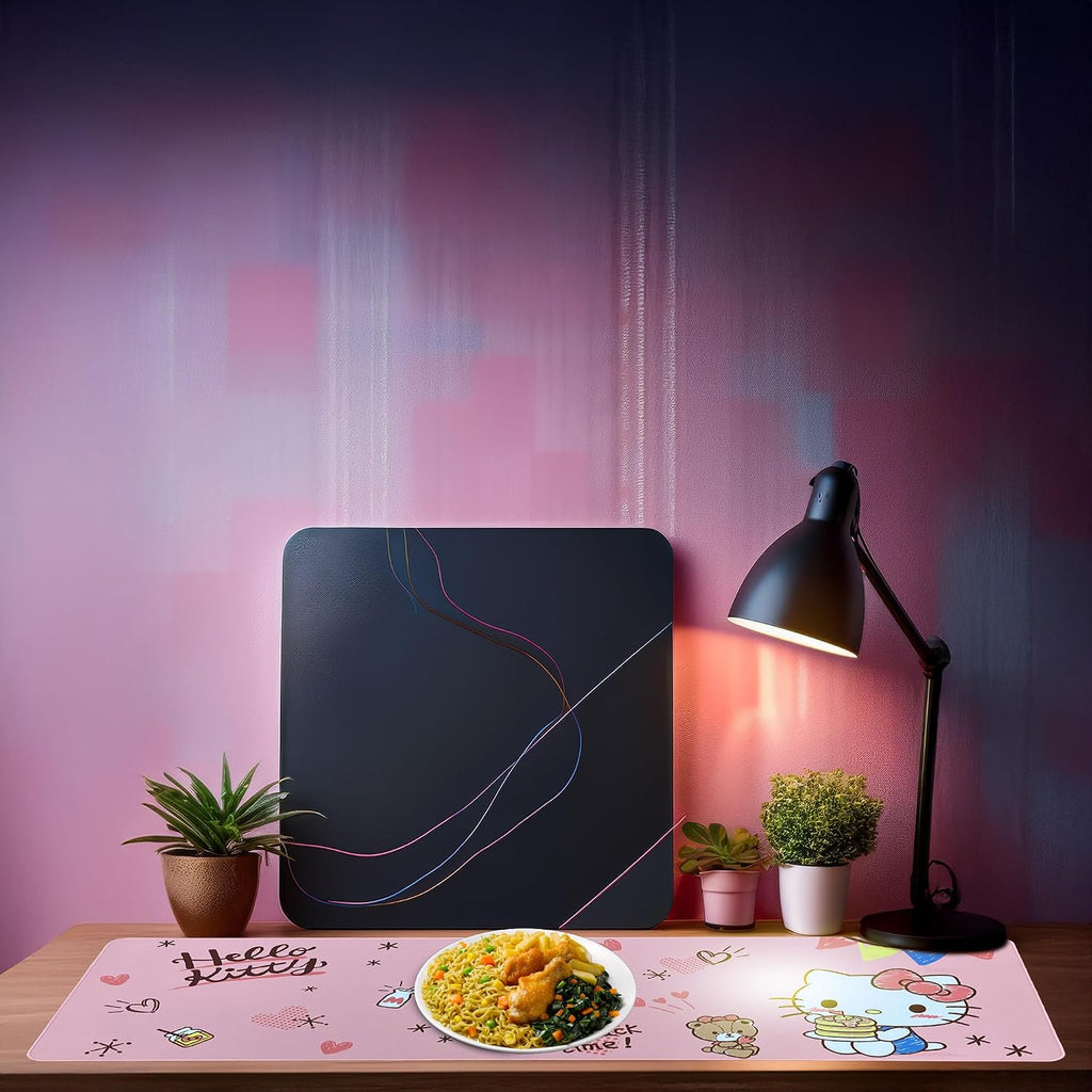 Hello Kitty Mouse Pad | Hello Kitty Placemat | Hello Kitty Room Decor | Kitty Kawaii Gaming Mat | Kawaii Kitty Runner | Girls Place Game Mat | Girls Mouse Pad | Pink | 36" X 12" | Officially Licensed - view 5