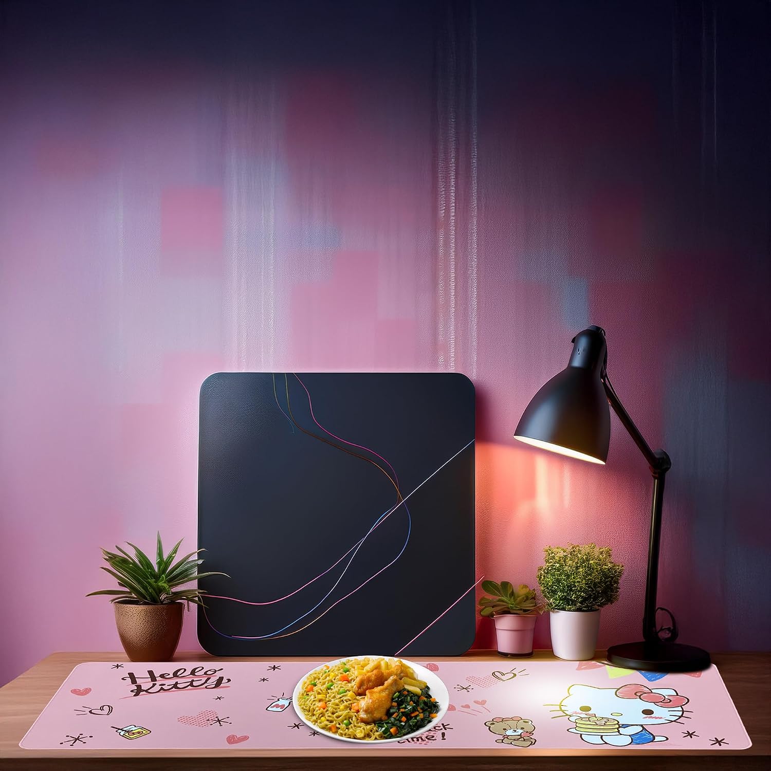 Hello Kitty Mouse Pad | Hello Kitty Placemat | Hello Kitty Room Decor | Kitty Kawaii Gaming Mat | Kawaii Kitty Runner | Girls Place Game Mat | Girls Mouse Pad | Pink | 36" X 12" | Officially Licensed - view 5
