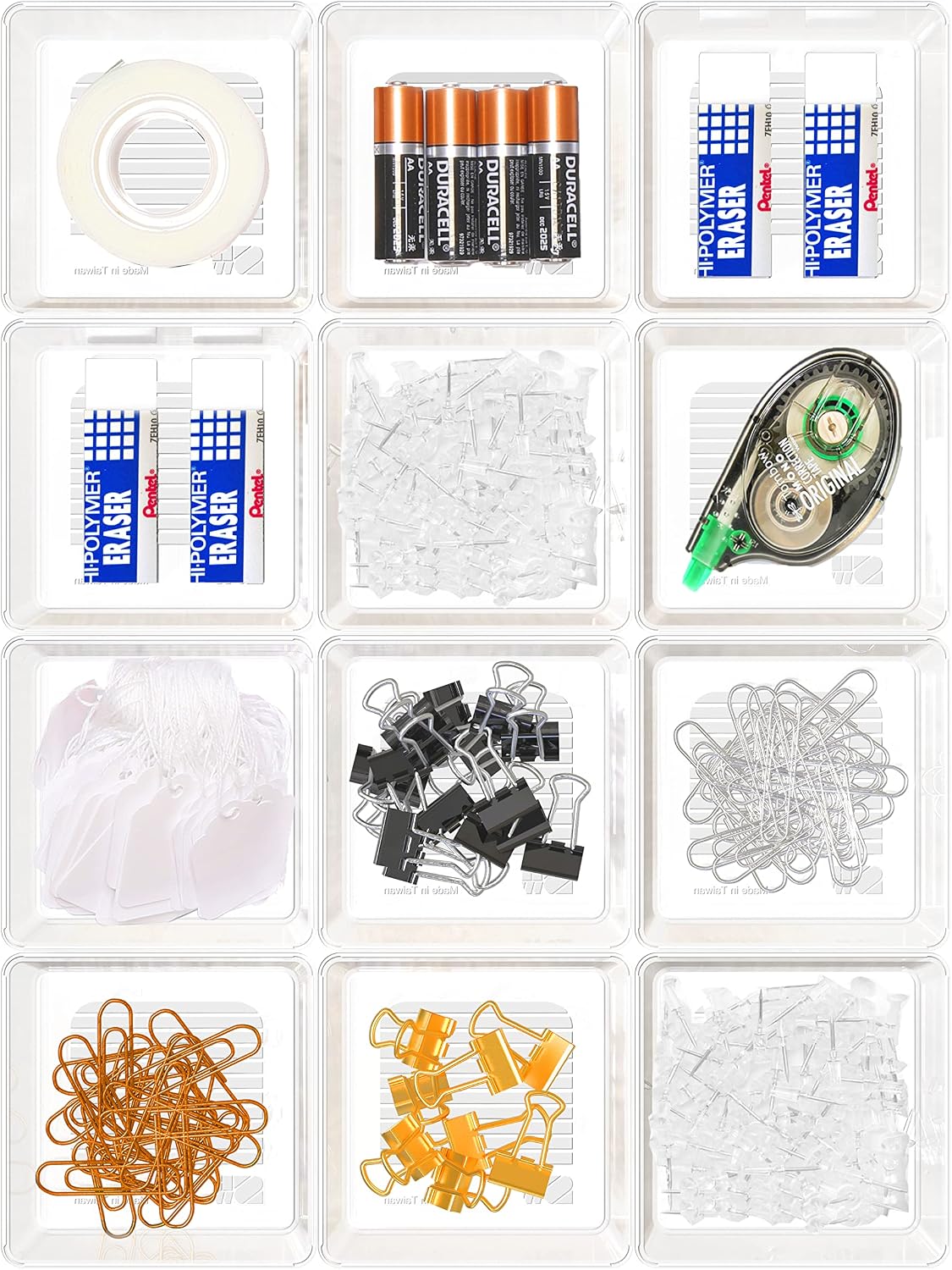 Clear Desk Drawer Organizer, Assorted Sizes, 6 Packs | For Desk, Office, Bathroom, Makeup, and Craft Storage - view 7