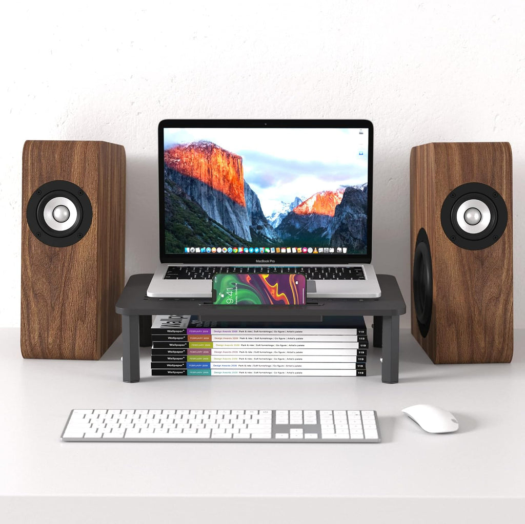 Back Saver Monitor Stand for Desk - 2 Pack Monitor Riser - Anti-Skid HD Hexagonal Steel Computer Stand - Free Cable Ties - Mesh Metal Computer Item Stand - Printer & iMac - view 7