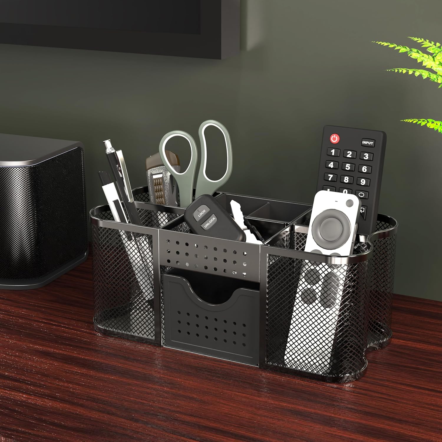 Desk Organizers Pen Holder Office Caddy Storage, Black - view 4
