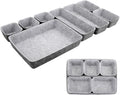8pcs Drawer Organizers, Separators, Storage Box,Felt Storage Bins Inserts Tool Containers Toy Basket Shelf Cubes Foldable Drawer Dividers Desk Organisers -Grey Matching