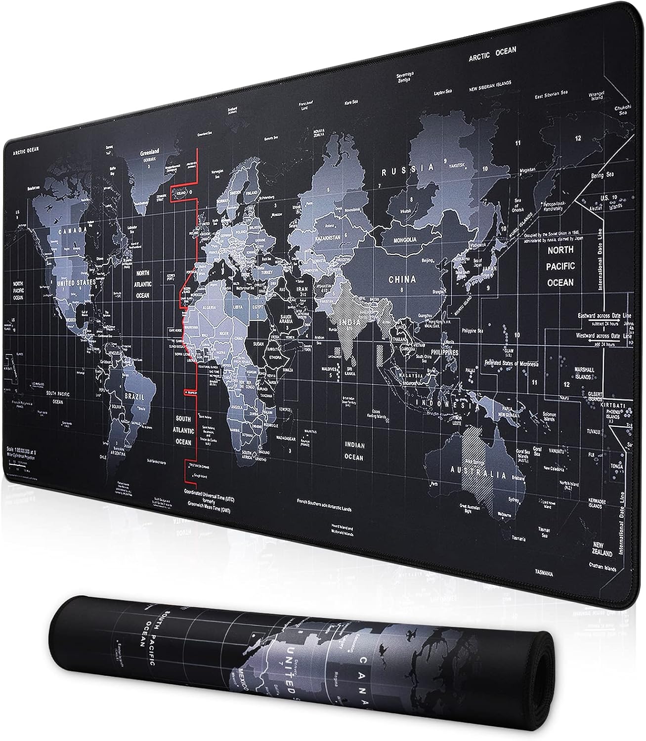 XXL professional large mouse pad & computer game mouse mat (35.4x15.7x0.1IN, map) (90 * 40 map)