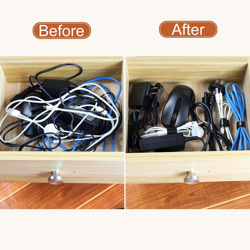 120PCS 6 Inch Reusable Cable Ties Wire Ties Cord Organizer Cable Organizer Adjustable Management Black - view 3