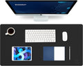 Large Office Desk Mat, Leather Mouse Pad (31.5"x15.7", Black) | Desk Pad, Keyboard Pad, Computer and Laptop Mat, Desktop Protector and Cover, Writing Pad and Blotter for Home Office
