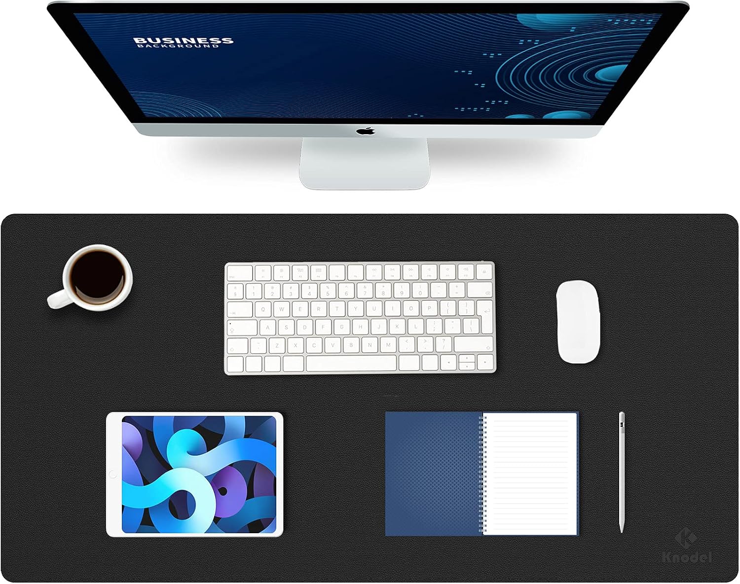 Large Office Desk Mat, Leather Mouse Pad (31.5"x15.7", Black) | Desk Pad, Keyboard Pad, Computer and Laptop Mat, Desktop Protector and Cover, Writing Pad and Blotter for Home Office