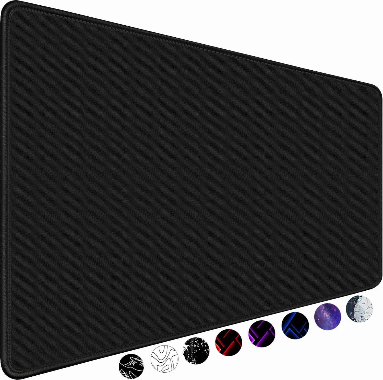Large gaming mouse pad, extra large big mouse pad with stitched edge | mouse pad desk, XXL non-slip black computer long mousepad desk mat for gamer, office & home, black