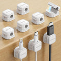 9 Pack Magnetic Cable Clips, Cord Organizer Adhesive Wire Holder | Home Nightstand Office Desk Accessories, Car Wall Organization, Phone Charger Cord Holder Management, Cable Smooth Adjustable