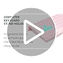 Computer Keyboard Stand Holder - Ergonomic Acrylic Keyboard Stand for Desktop Comfortable Keyboard Tray Riser with Silicone Anti-Slip Strip for Home School Office Desk Accessory, Lightpink - view 7
