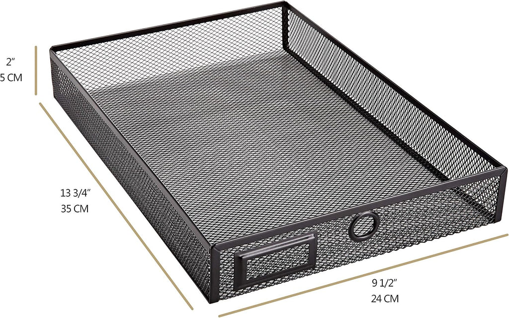 Desk Organizer Wire Mesh 3 Tier Sliding Drawers Paper Sorter/Multifunctional/Premium Solid Construction for Letters, Documents, Mail, Files, Paper, Kids' Art Supplies (Black) - view 4