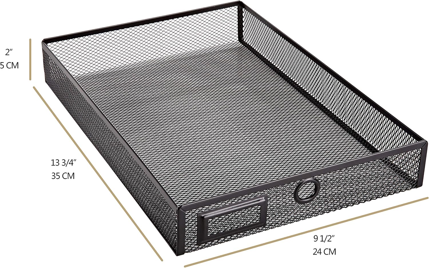 Desk Organizer Wire Mesh 3 Tier Sliding Drawers Paper Sorter/Multifunctional/Premium Solid Construction for Letters, Documents, Mail, Files, Paper, Kids' Art Supplies (Black) - view 4