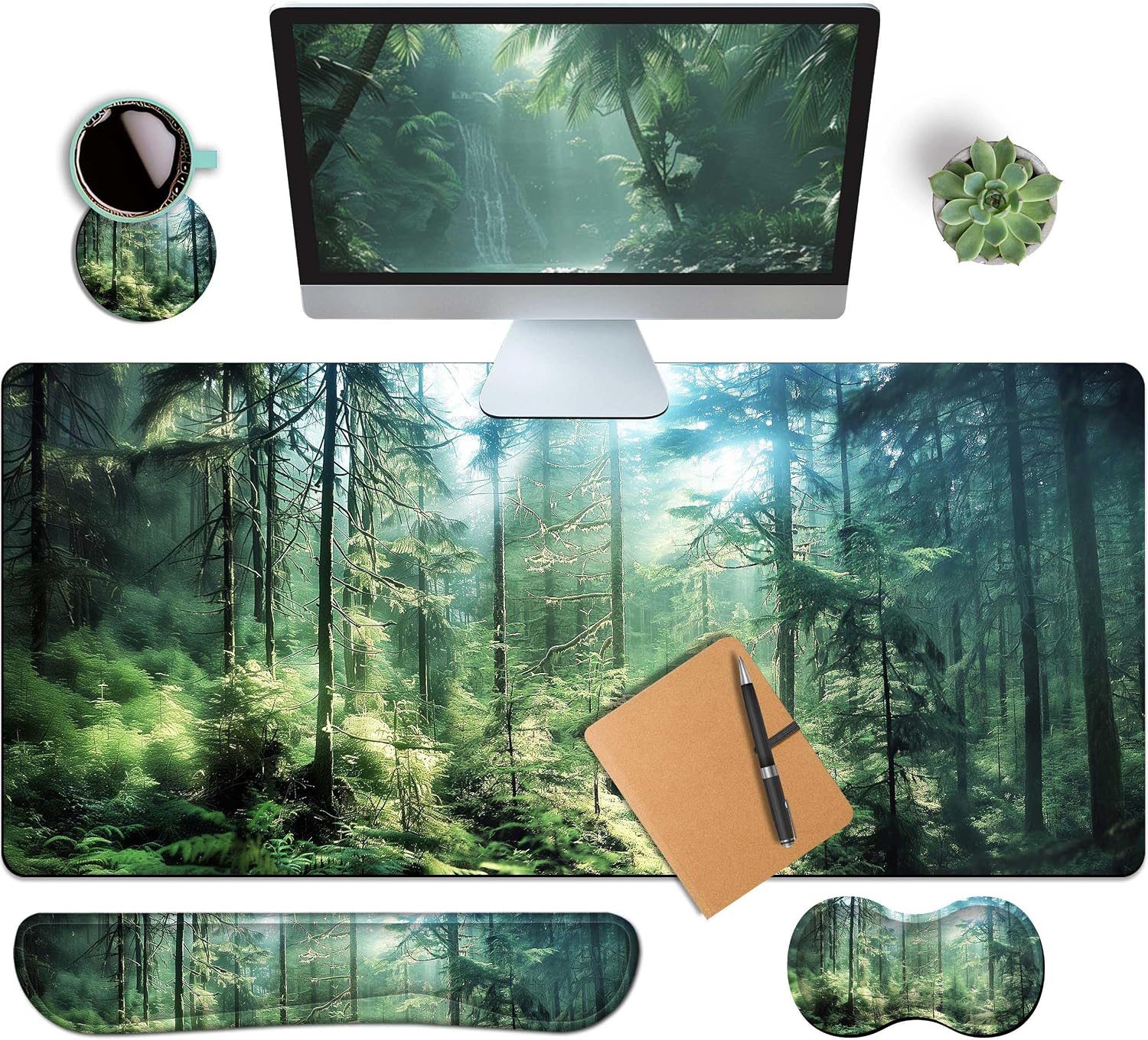 Extended Large Mouse Pad for Desk 35.4 X 15.7 Full Desk Mousepad for Keyboard and Mouse Mat Desktop Decor and Accessories XXL Mouse Pad for Home Office Mousepad Castle Night - view 8