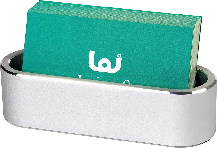 Aluminum Business Card Holder Display Office Business Card Stand Name Card Display Organizer for Desk