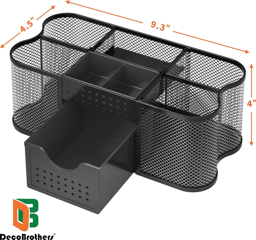 Desk Organizers Pen Holder Office Caddy Storage, Black - view 6