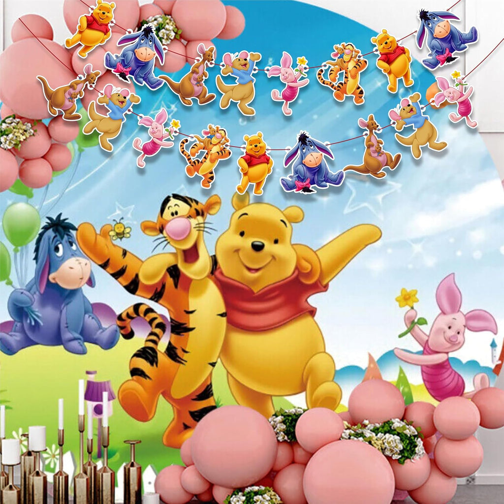 Winie The Pooh Theme Birthday Party Supplies, Cartoon Bear Party Decoration Set, Cute Themed Celebration Decor Kit for Birthday, Table Setup, Backdrop, Home Event Decoration Supplies - view 6