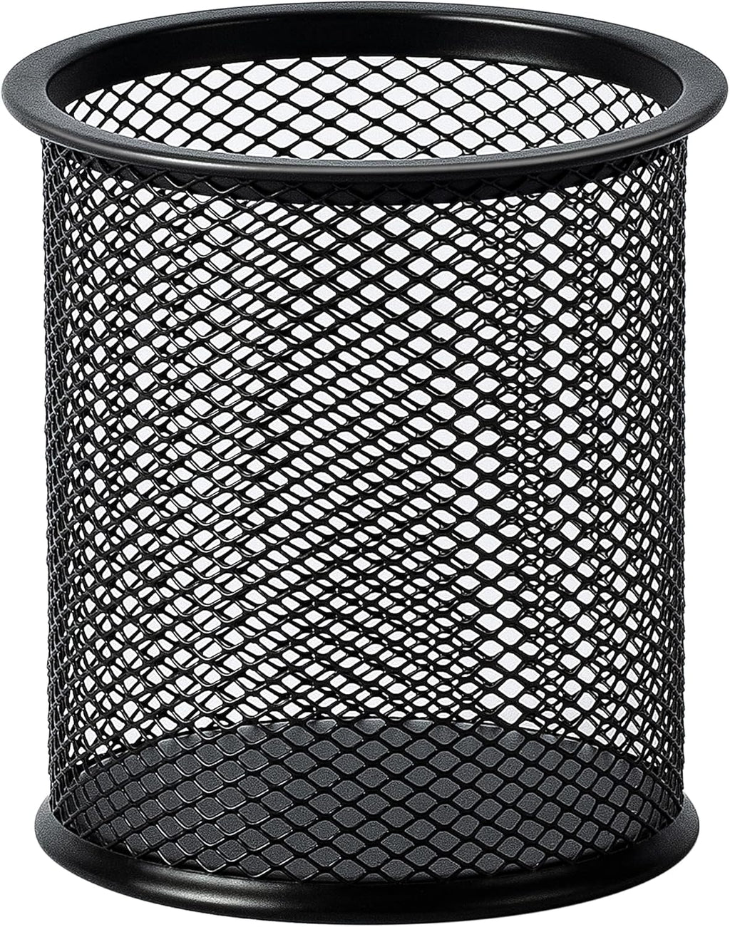 Wire Mesh Pen Holder, Pencil Cup Desk Organizer for Stationery, Scissors, Office Caddy Storage, 3.7" x 3.3", Black