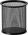 Wire Mesh Pen Holder, Pencil Cup Desk Organizer for Stationery, Scissors, Office Caddy Storage, 3.7" x 3.3", Black