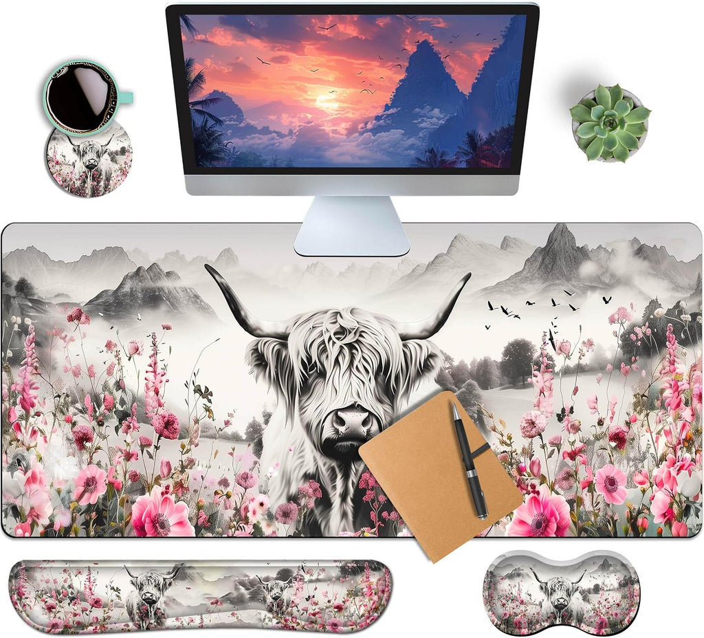 Extended Large Mouse Pad for Desk 35.4 X 15.7 Full Desk Mousepad for Keyboard and Mouse Mat Desktop Decor and Accessories XXL Mouse Pad for Home Office Mousepad Castle Night - view 6