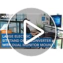 Mount-It! Electric Standing Desk Converter with Dual Monitor Arm, Stand Up Desk Riser X-Large 47.2" Wide, Electric Desk Riser with Mount for 2 Screens (Max 32"), Desktop with Keyboard Tray, USB, Black - view 7