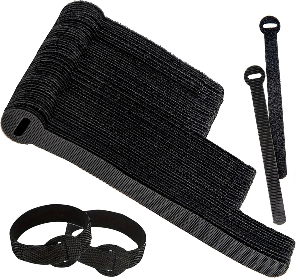 120 PCS 5/6/8 inch reusable cable ties for cords – data cable organizer ties – cord wraps for charging cords – electrical wire straps, black