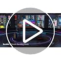 Gaming Desk with LED Lights, 51.3 Inch Computer Desk with 4 Tiers Reversible Shelves, Home Office Writing Desk with Side Storage Bag, Hooks and Height Adjustable Shelf (Black Grained) - view 7