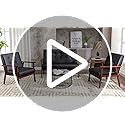 Wooden Loveseat Sofa and Accent Chair Set of 2, Office - view 7