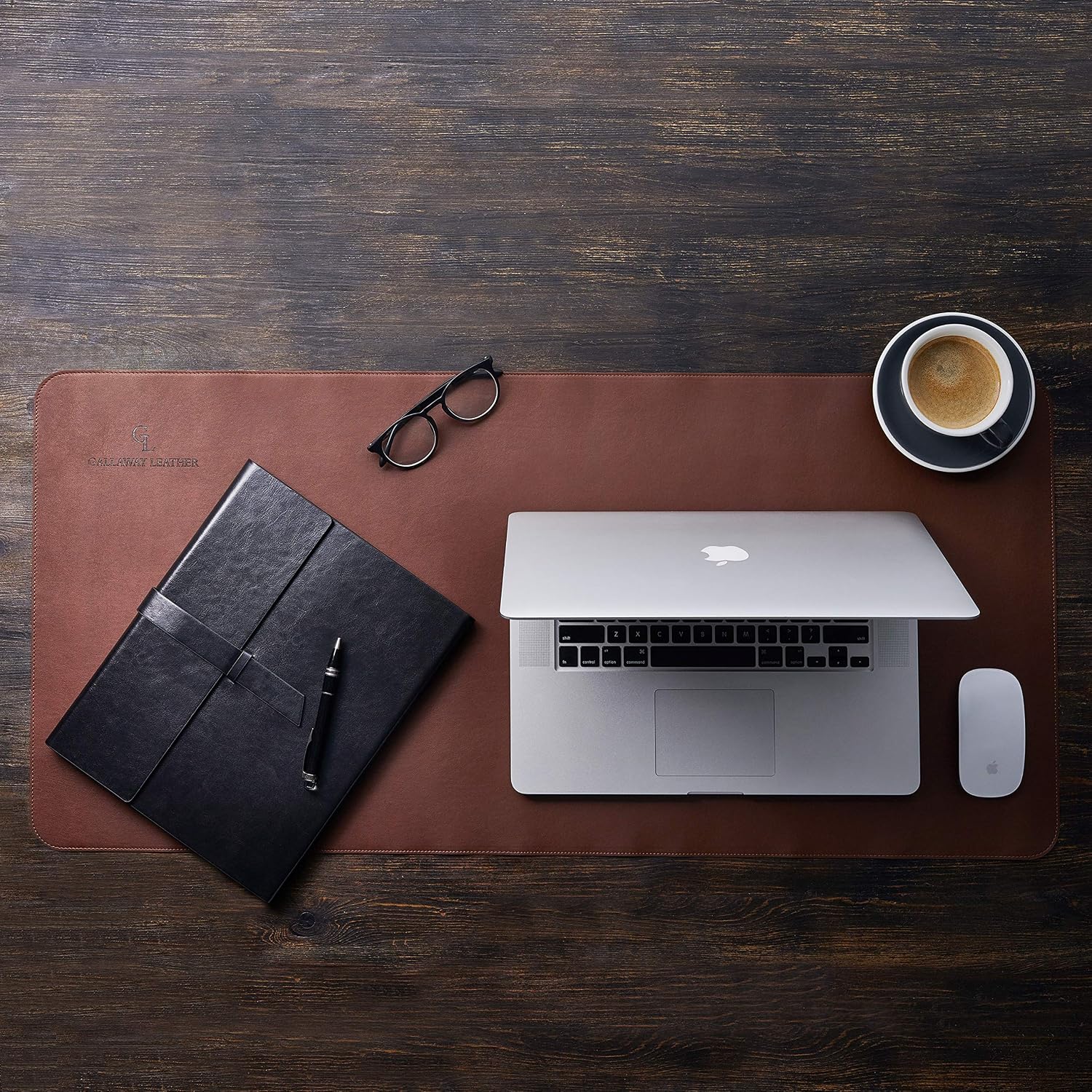 Desk Mat, Office Writing Desk Pad, Large 36" x 17" Dark Brown, for Top of Desks, Gift Ready Elegant Computer Desk Cover Protector PU Leather - view 3