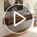 Floating Solid Wood Console Table, 32'' Wall Mounted Narrow Entryway Table with Storage Shelf, Modern Couch Shelves Small Entry Way Tables for Entryway, Front Hall, Hallway (Walnut, 31.5IN) - view 7